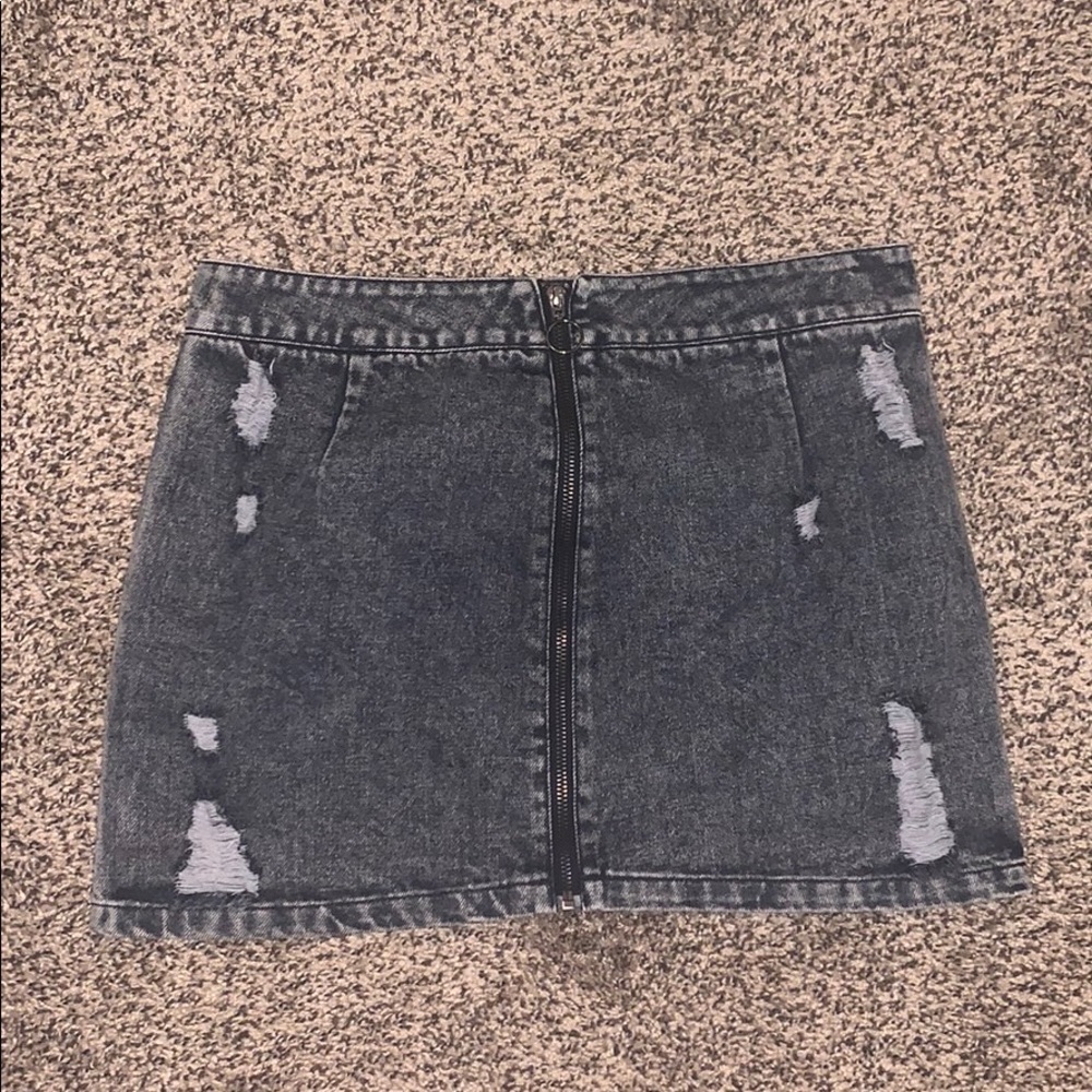 Grey denim mini skirt